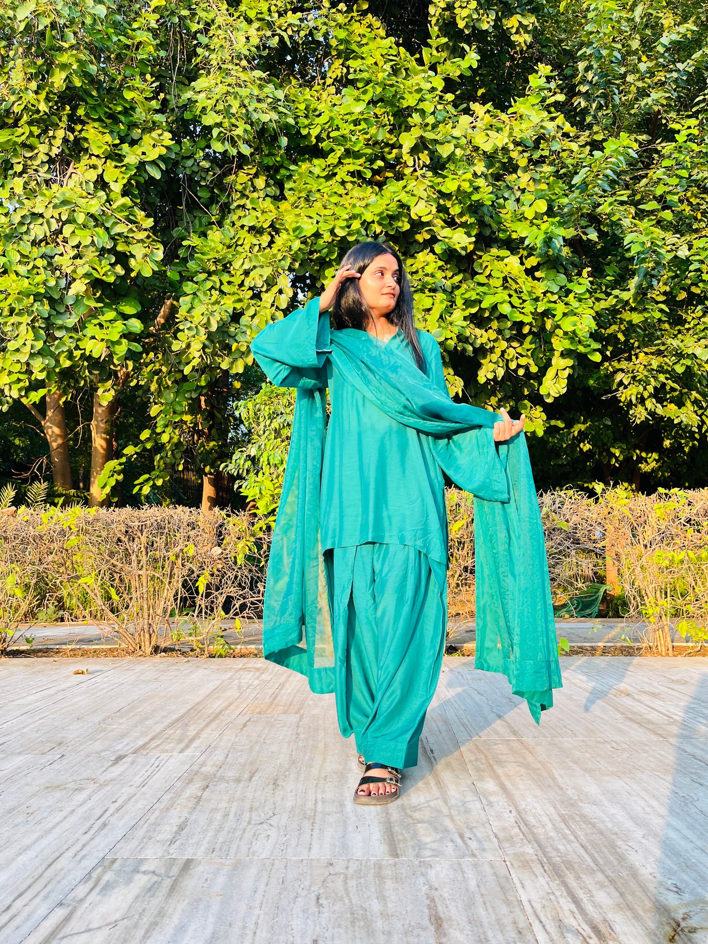 Green Farshi Salwar Suit