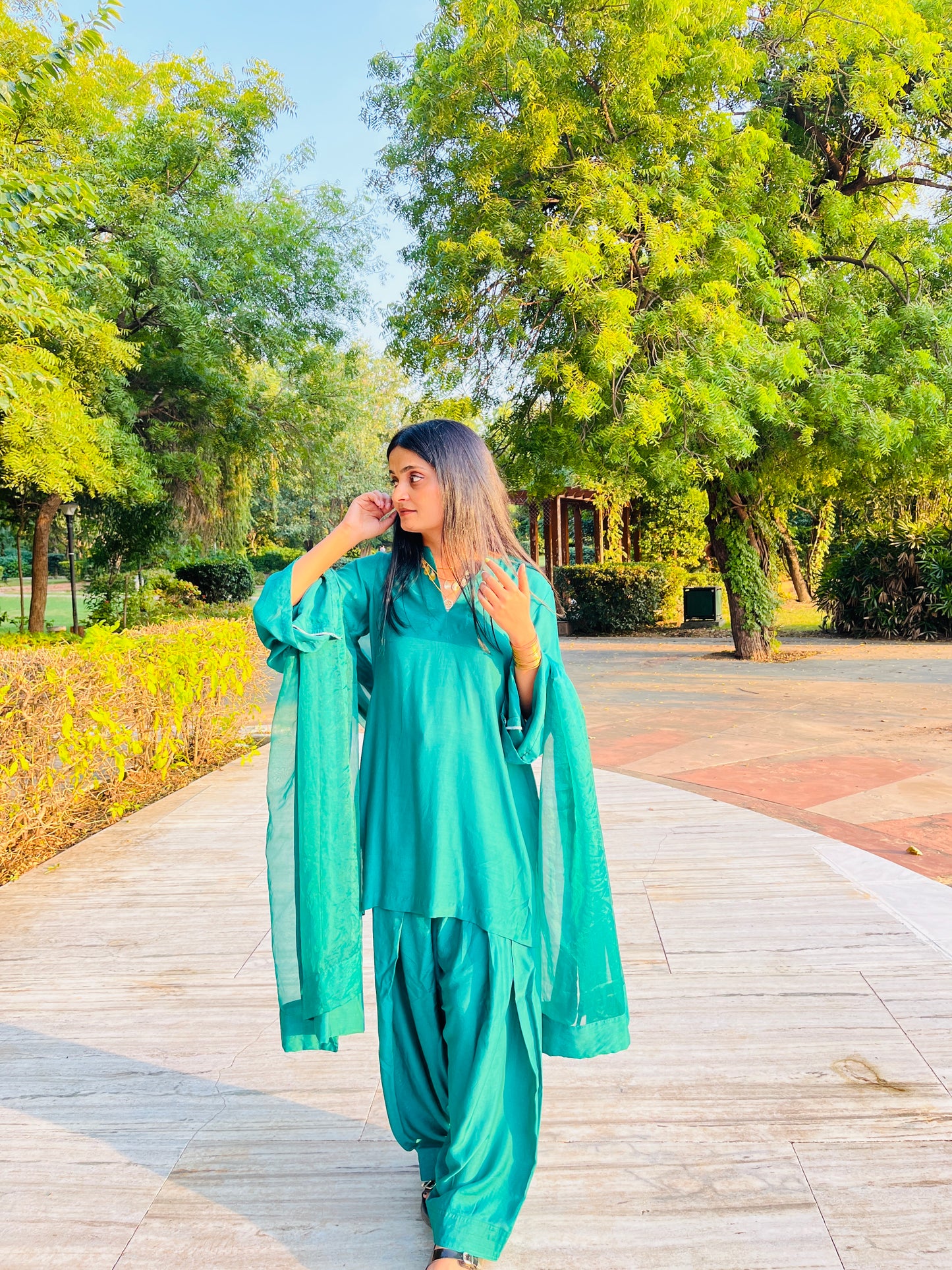 Green Farshi Salwar Suit