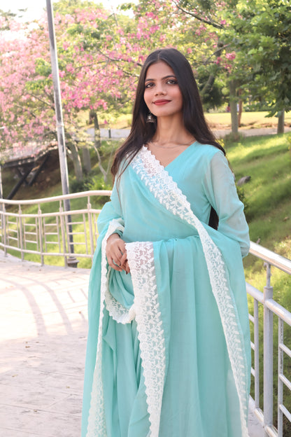 Pastel Blue Anarkali Suit