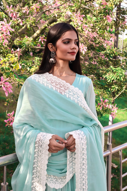 Pastel Blue Anarkali Suit
