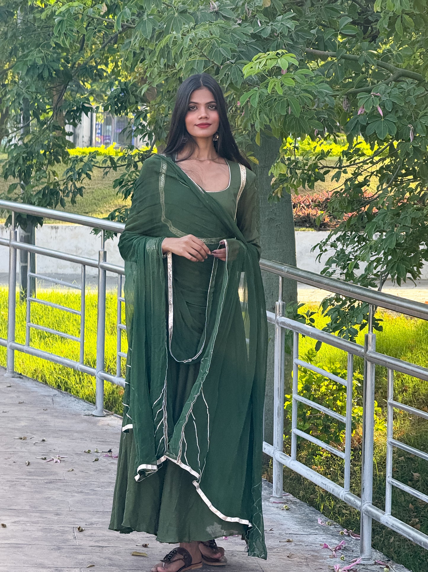Green Anarkali Suit