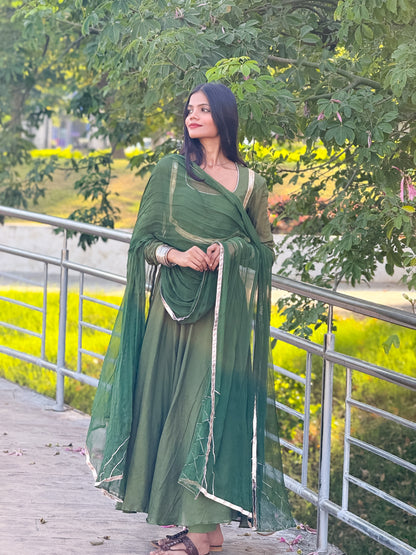 Green Anarkali Suit