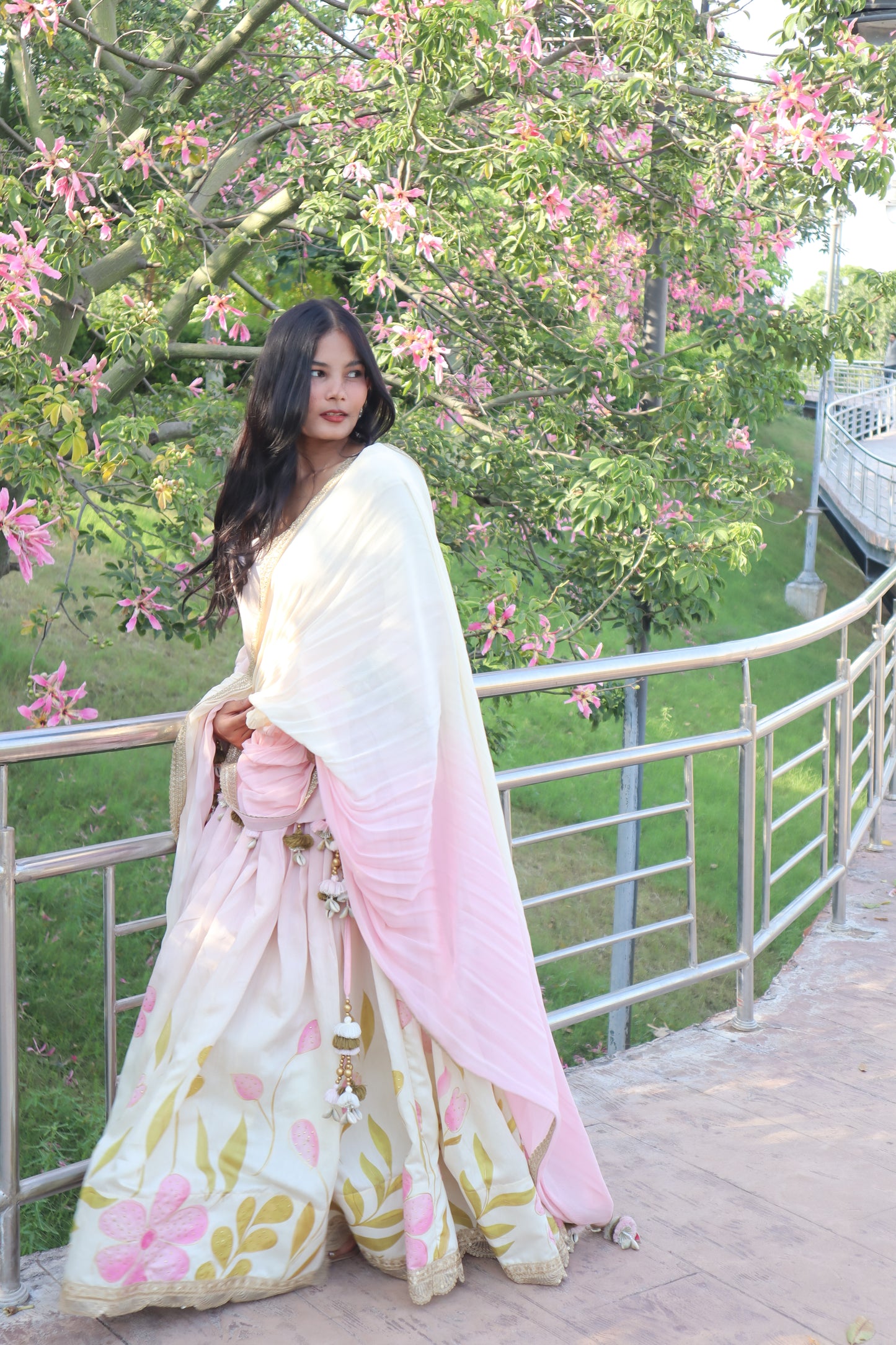 Pastel Pink Floral Lehenga