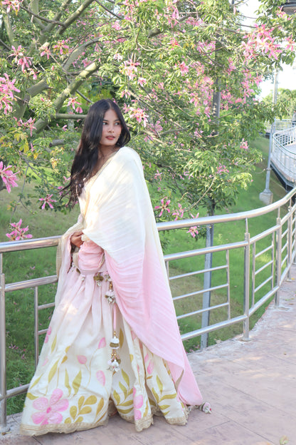 Pastel Pink Floral Lehenga