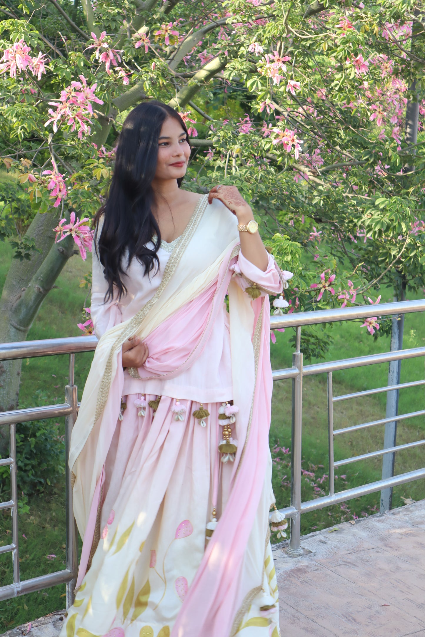 Pastel Pink Floral Lehenga
