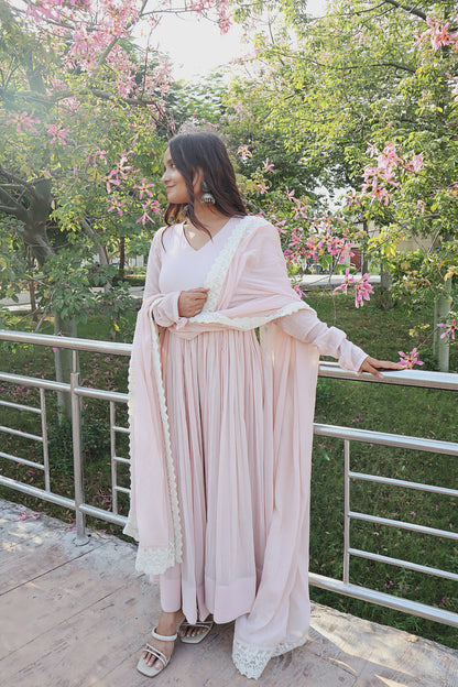 Soft Baby Pink Anarkali Suit