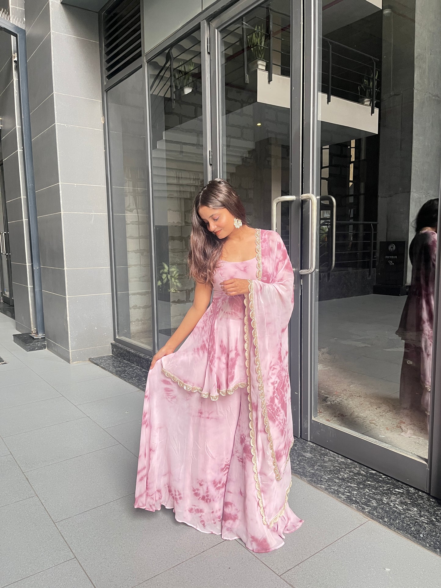 Pink Tie & Dye Sharara