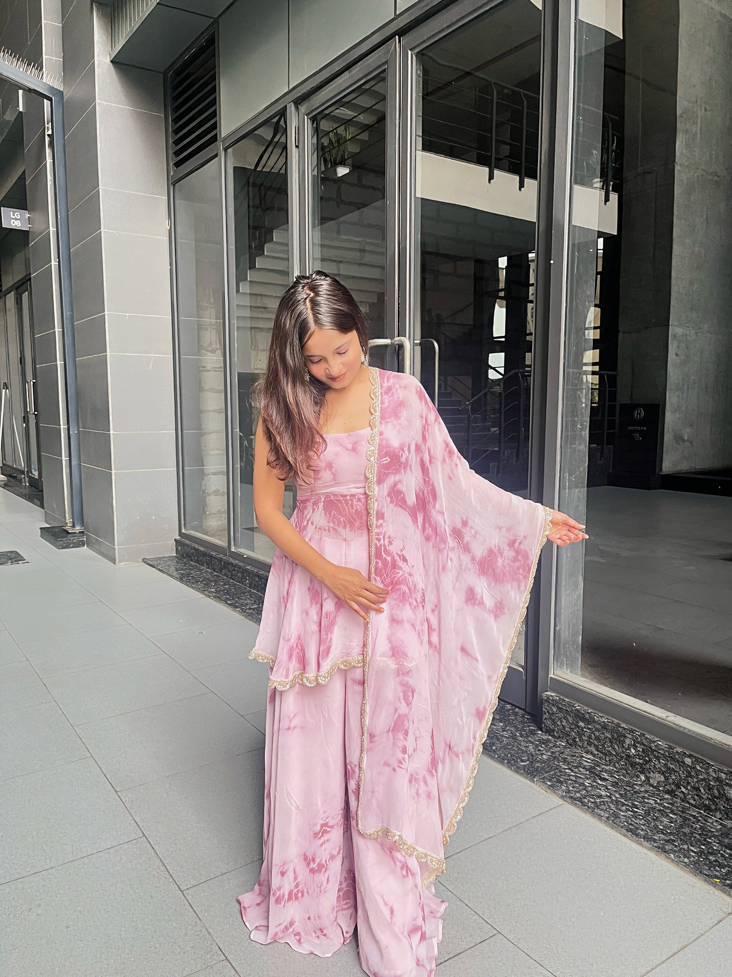 Pink Tie & Dye Sharara