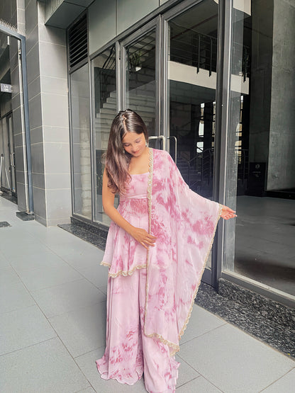 Pink Tie & Dye Sharara