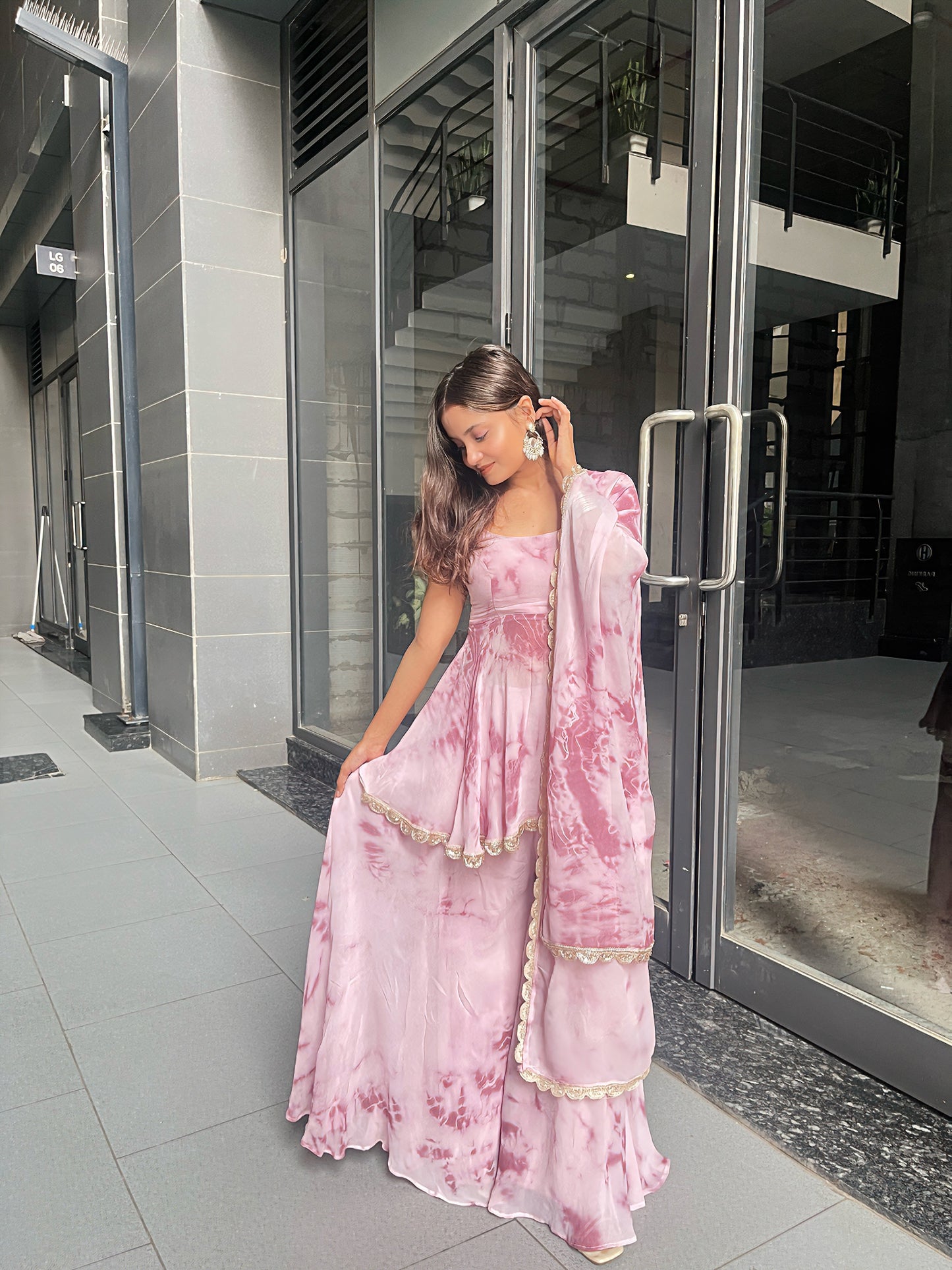 Pink Tie & Dye Sharara