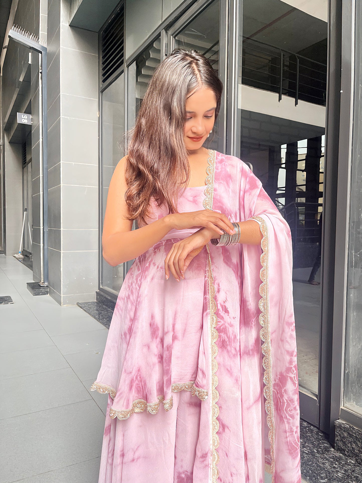 Pink Tie & Dye Sharara