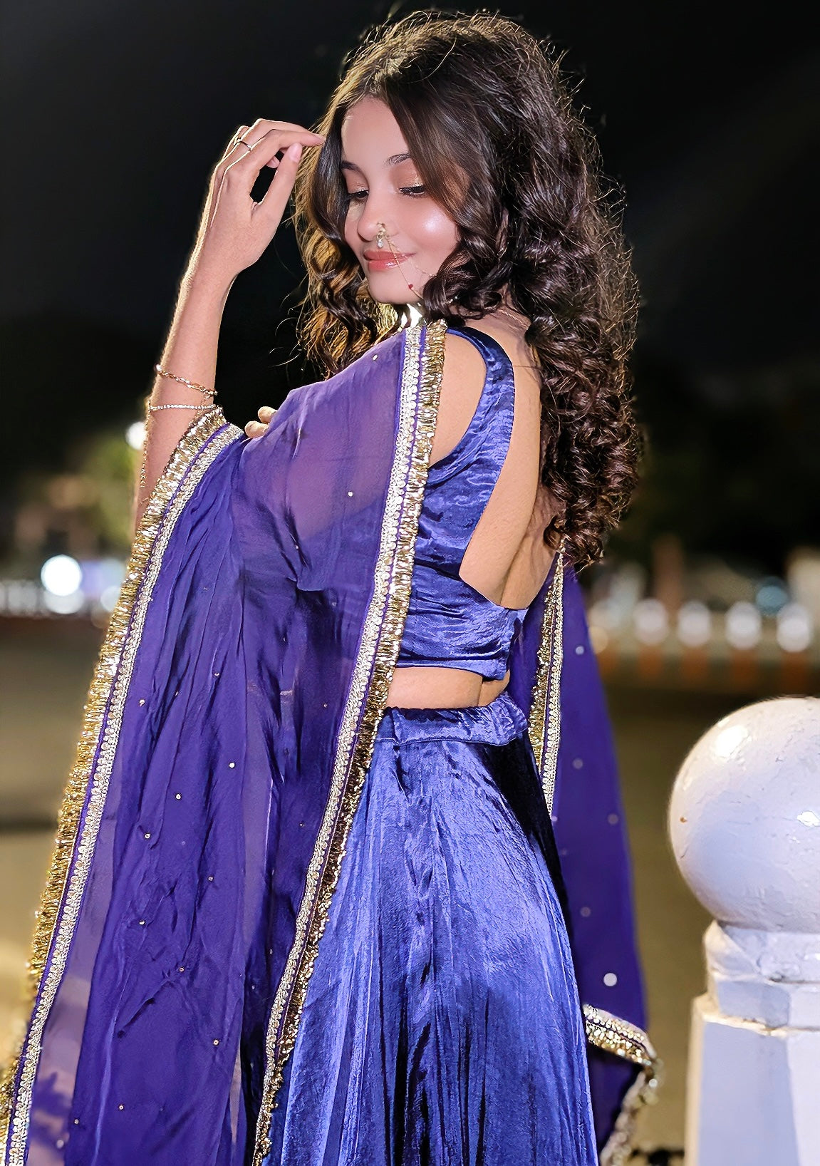 Purple Festive Lehenga Set