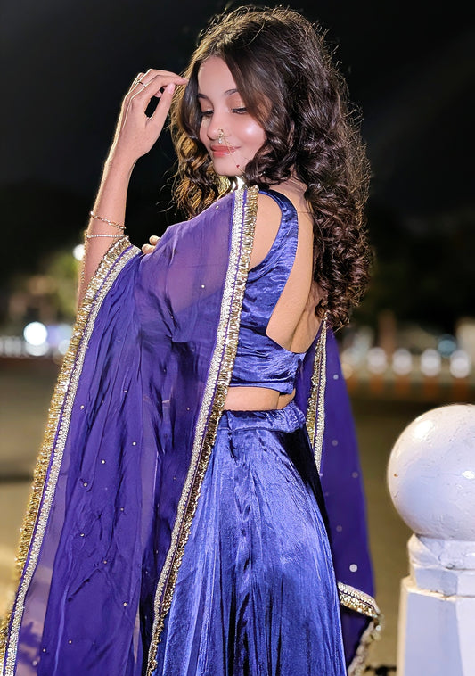 Purple Festive Lehenga Set
